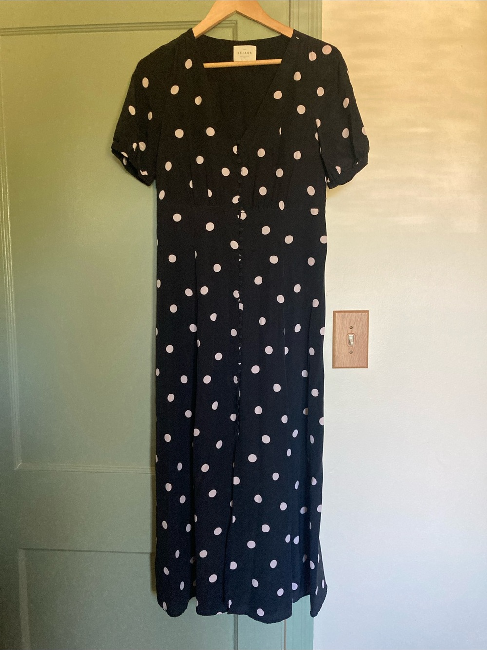 Black Sezane Polka Dot maxi Dress